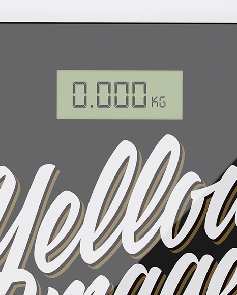 Glossy Bathroom Scales Mockup - Top View Glossy Bathroom Scales Mockup - Top View