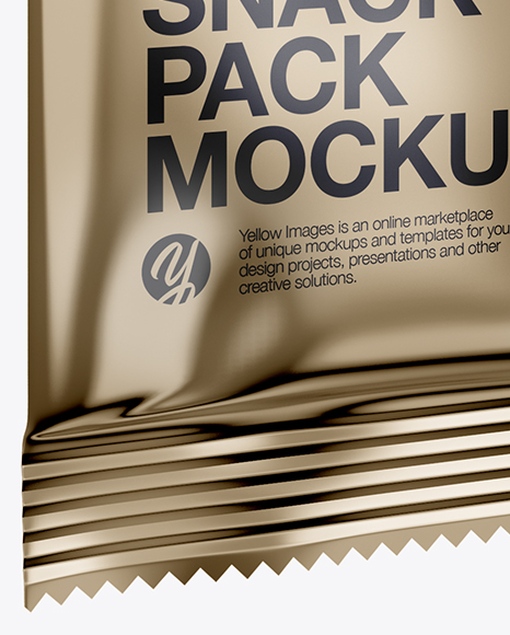 Metallic Snack Pack Mockup - Half Side View