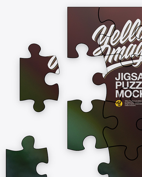 Jigsaw Puzzle Mockup - Top View