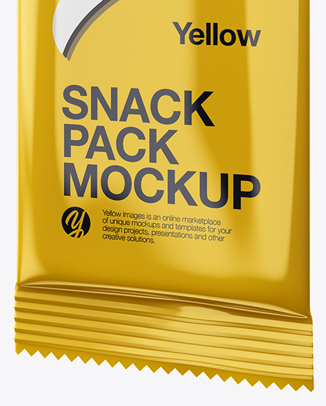 Glossy Snack Pack Mockup - Half Side View