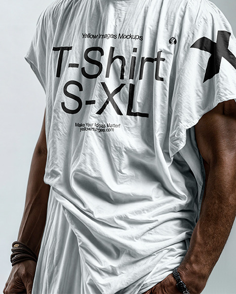 Man Wearing a Sleeveless Shirt Mockup