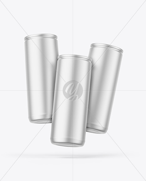 Matte Metallic Cans Mockup