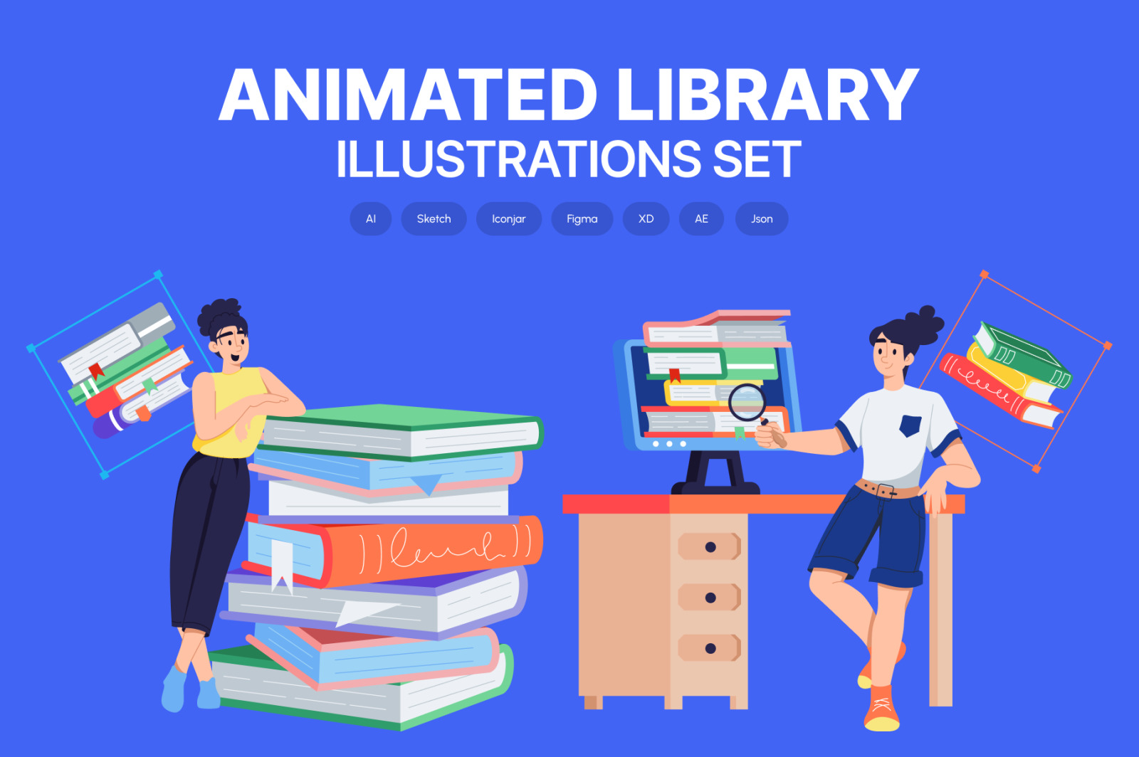 Animated Library Illustrations