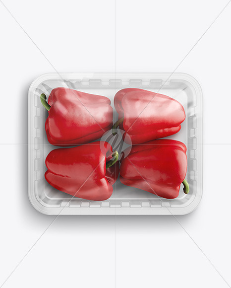 Tray With Red Peppers Mockup
