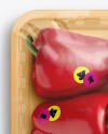 Tray With Red Peppers Mockup