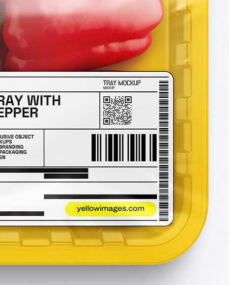 Tray With Red Peppers Mockup