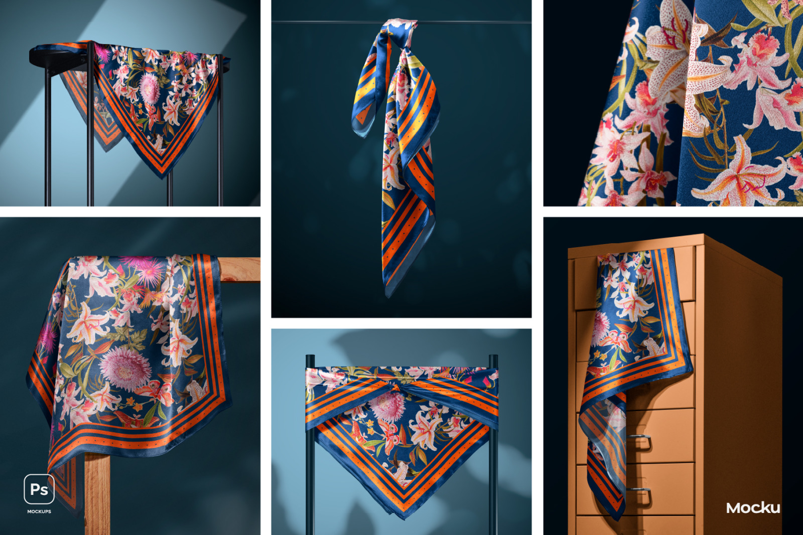 Silk Scarf Mockup Pack - Vol. 03 Silk Scarf Mockup Pack - Vol. 03