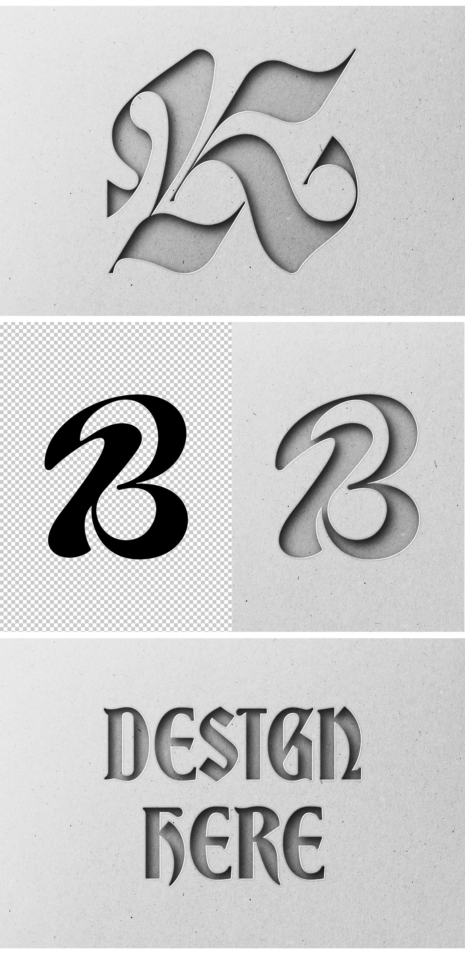 Debossed Cut Out Paper Logo Mockup Debossed Cut Out Paper Logo Mockup