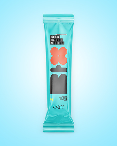 Glossy Stick Sachet Mockup