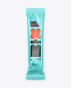 Glossy Metallic Stick Sachet Mockup