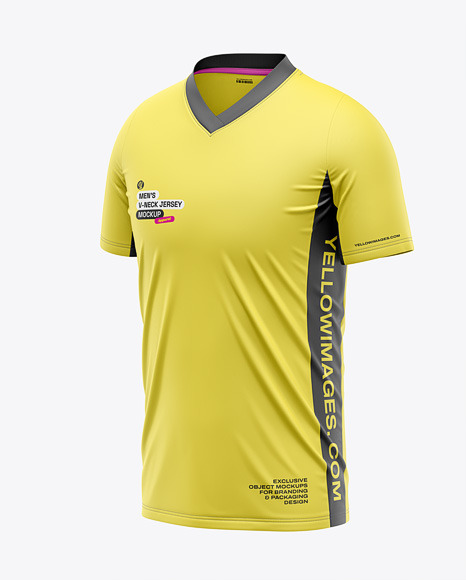 Men's V-Neck Jersey Mockup