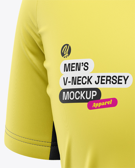 Men's V-Neck Jersey Mockup