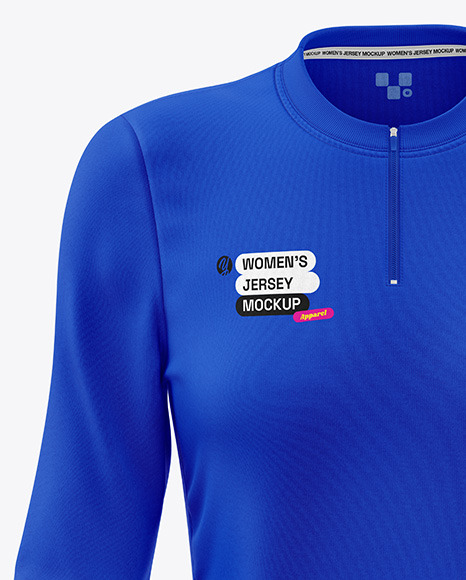 Women’s Long Sleeve Jersey with Zipper Mockup