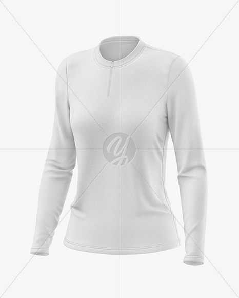 Women’s Long Sleeve Jersey with Zipper Mockup