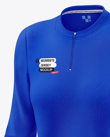 Women’s Long Sleeve Jersey with Zipper Mockup
