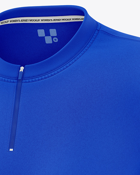Women’s Long Sleeve Jersey with Zipper Mockup