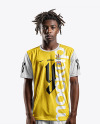 A Soccer Player with Dreadlocks Wearing a Soccer Jersey Mockup