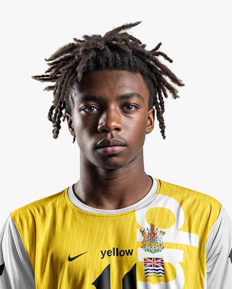 A Soccer Player with Dreadlocks Wearing a Soccer Jersey Mockup