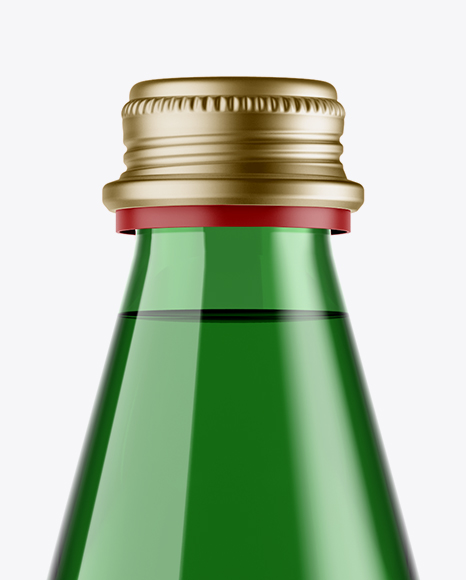 Green Glass Water Bottle Mockup