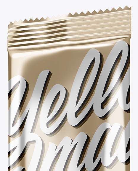 Metallic Snack Pack Mockup - Half Side View