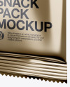 Metallic Snack Pack Mockup - Half Side View