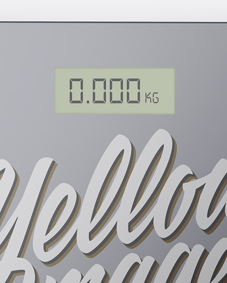 Metallic Bathroom Scales Mockup - Top View