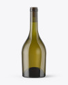 Antique Green Glass Bottle With White Wine Mockup