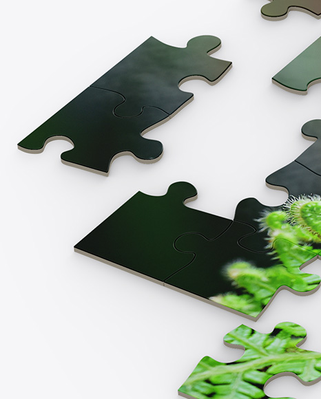 Jigsaw Puzzle Mockup - Half Side View