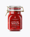 900ml Cherry Jam Glass Jar w/ Clamp Lid Mockup 900ml Cherry Jam Glass Jar w/ Clamp Lid Mockup