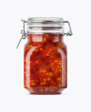 900ml Mexican Beans Glass Jar w/ Clamp Lid Mockup 900ml Mexican Beans Glass Jar w/ Clamp Lid Mockup