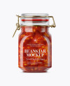 900ml Mexican Beans Glass Jar w/ Clamp Lid Mockup 900ml Mexican Beans Glass Jar w/ Clamp Lid Mockup