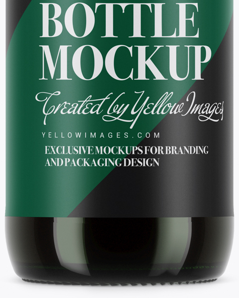 Green Glass Brown Ale Bottle Mockup