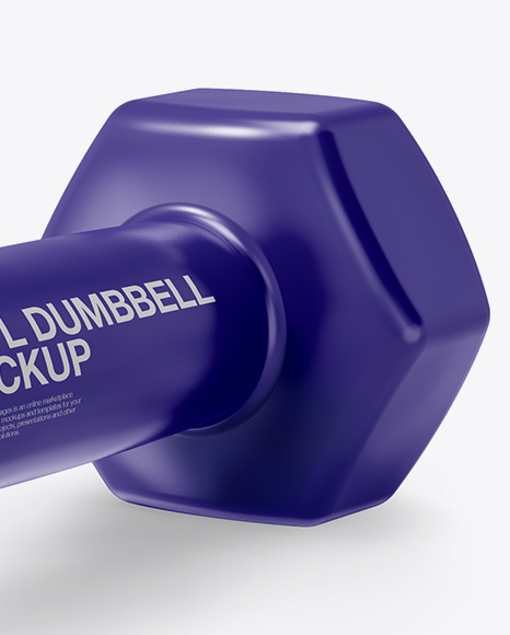 Glossy Dumbbell Mockup - Half Side View