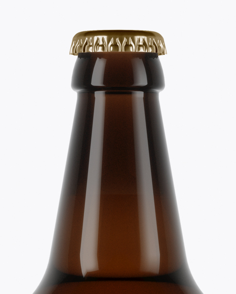 Amber Glass Lager Beer Bottle Mockup