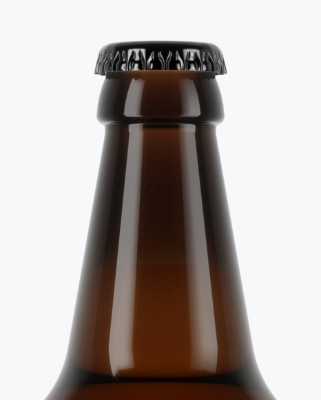 Amber Glass Lager Beer Bottle Mockup