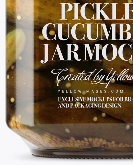 900ml Pickled Cucumbers Glass Jar w/ Clamp Lid Mockup