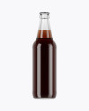 Clear Glass Brown Ale Bottle Mockup