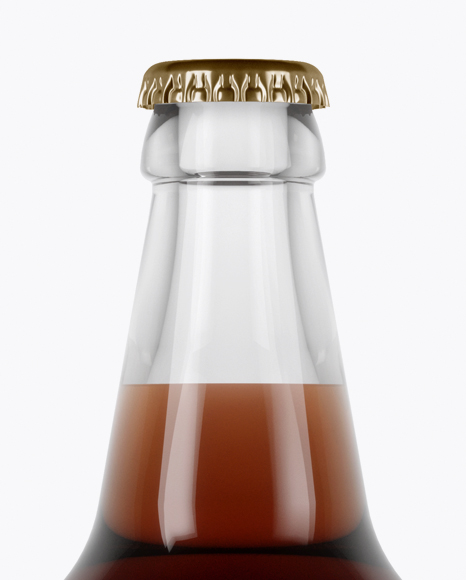 Clear Glass Brown Ale Bottle Mockup