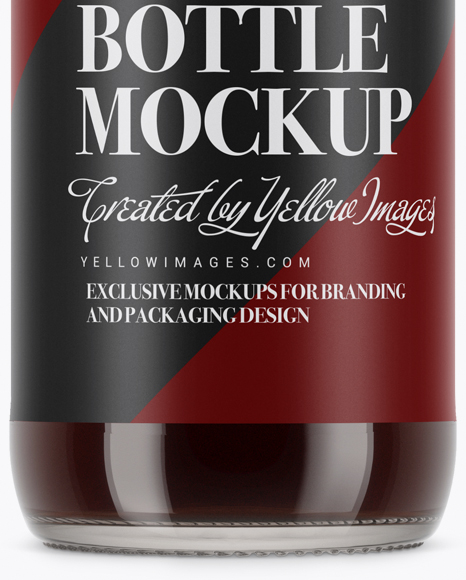 Clear Glass Brown Ale Bottle Mockup