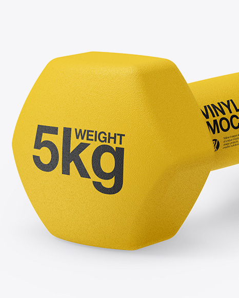 Textured Dumbbell Mockup - Half Side View