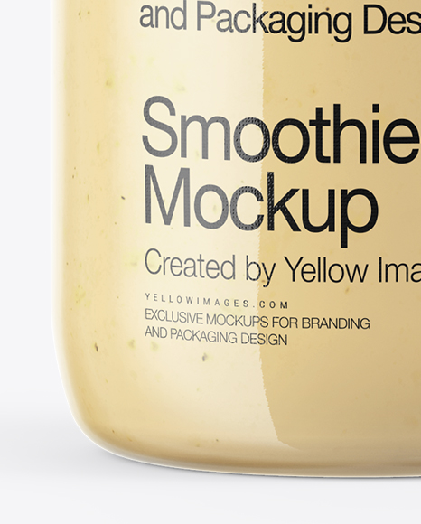 Banana Smoothie Bottle Mockup