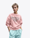 Woman Wearing an Oversize Sweatshirt and Pants Mockup