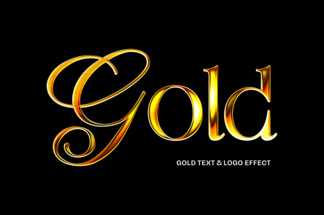 Gold Text & Logo Effect - Gloss