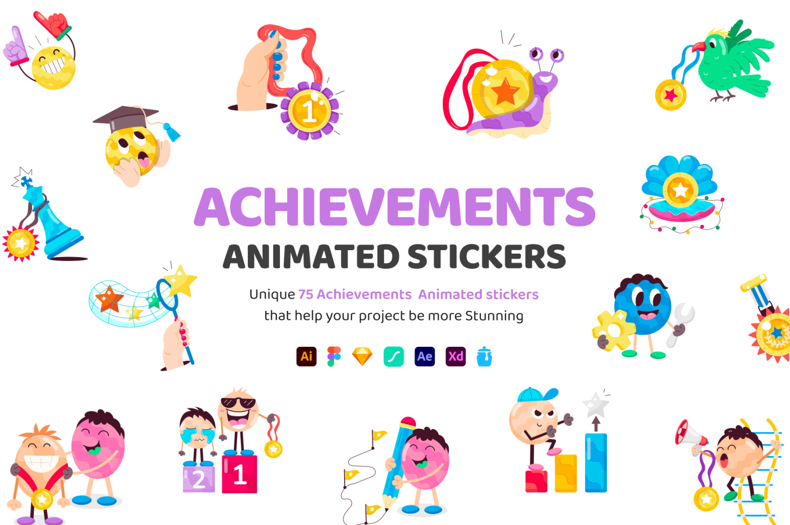 Animated Achievements Stickers Animated Achievements Stickers