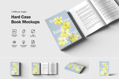 Hard Cover Book Mockups - Papers