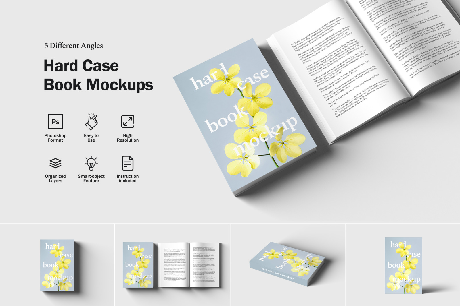 Hard Cover Book Mockups Hard Cover Book Mockups