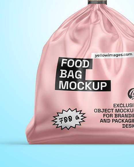 Matte Metallic Food Bag Mockup