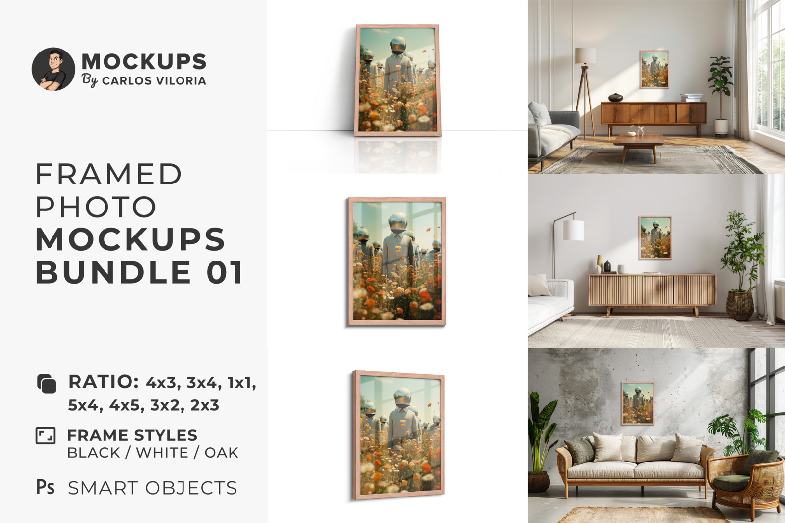 Framed Photo Mockups Bundle 01 Framed Photo Mockups Bundle 01