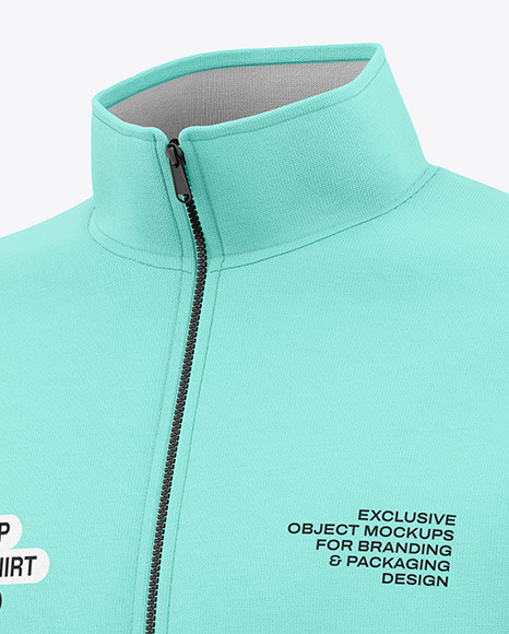 Men’s Full-Zip Sweatshirt Mockup - Half Side View