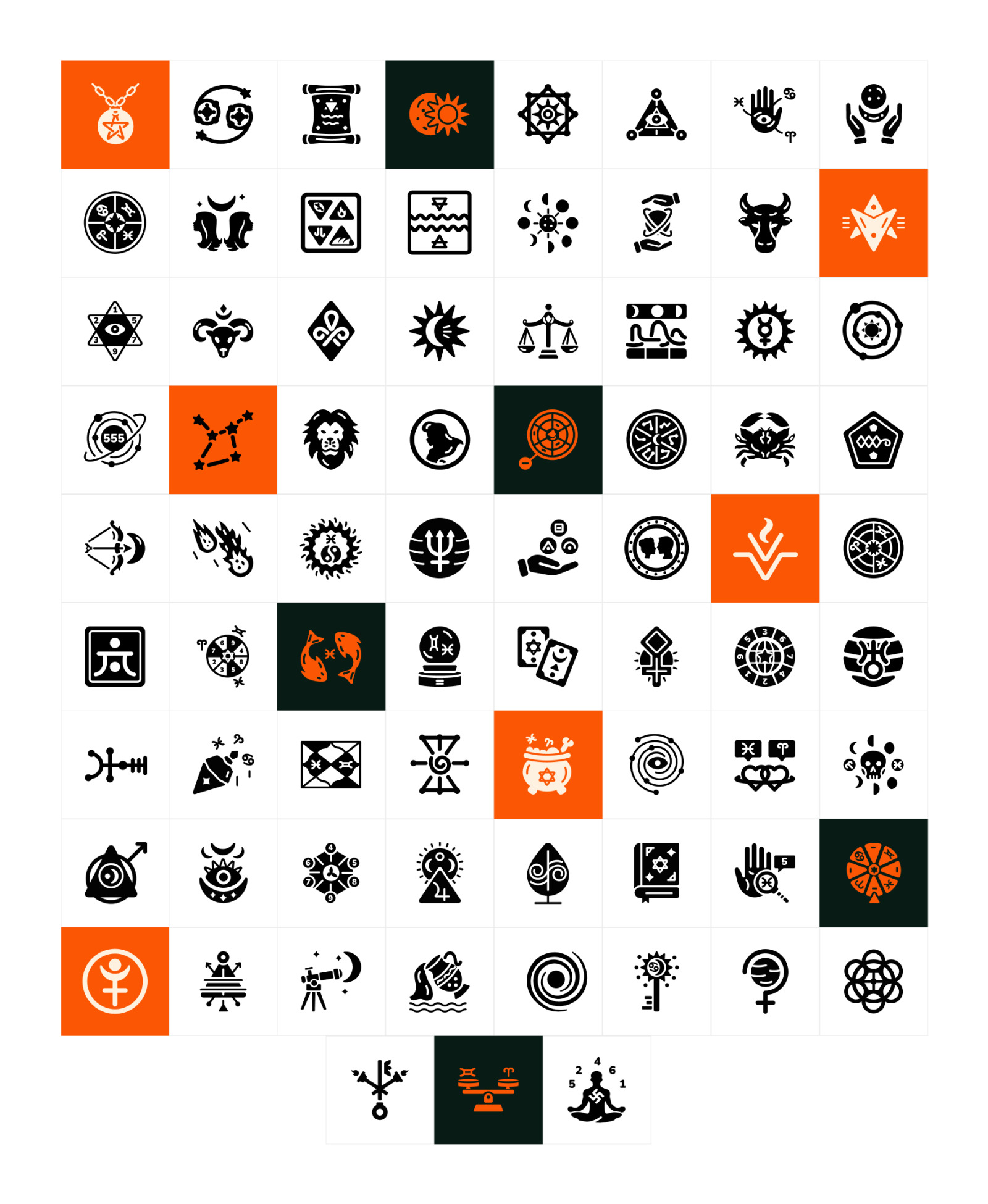 Glyph Horoscope Icons Glyph Horoscope Icons